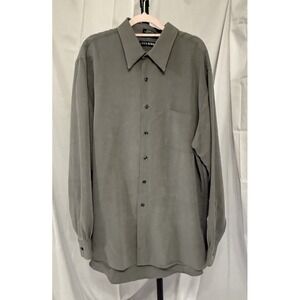 Mens JOHN HENRY Gray XL Ultra Feel Casual Long Sleeve‎ Button Down Shirt